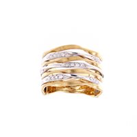 Vicenza - Piazzetta Palladio 2 - Anello Marco Bicego Donna Marrakech Onde in Oro giallo Diamante 0.16 Ct AG350-B - AG350-B